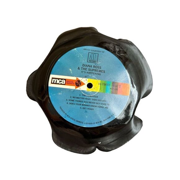 Vinyl Record Handmade Unique Decor Piece Bowl for Trinkets - Picture 2 of 3